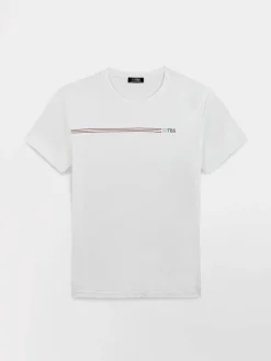 T-shirt Homme Coupe Ajustée Jersey Blanc MELUTEE