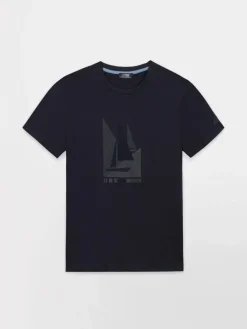 T-Shirt Marine Manches Courtes Bleu OMARITEE