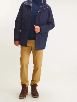 Veste Homme Imperméable Mi-Longue Marine