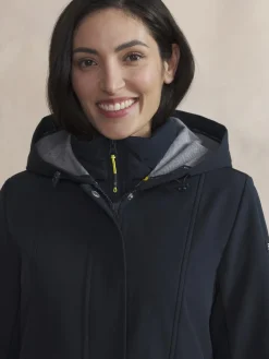 Veste Longue Femme Imperméable A Capuche Bleu FANNYLON