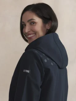 Veste Longue Femme Imperméable A Capuche Bleu FANNYLON