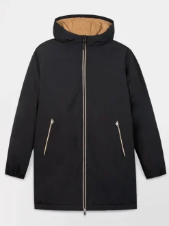Veste Longue Homme Intérieur Sherpa Imperméable Noir ULRYKVES